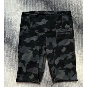 Yogalicous Camo Black Gray Pockets 7/8 Length High Rise Leggings Size Medium